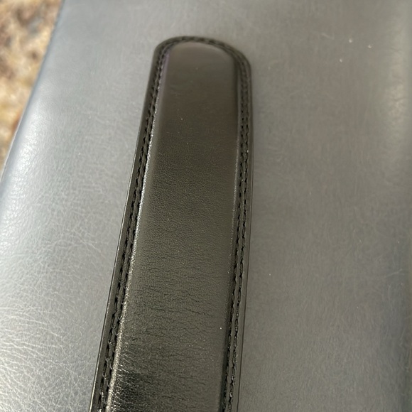 ANSON Black Leather Belt with Gold Buckle - Picture 3 of 4